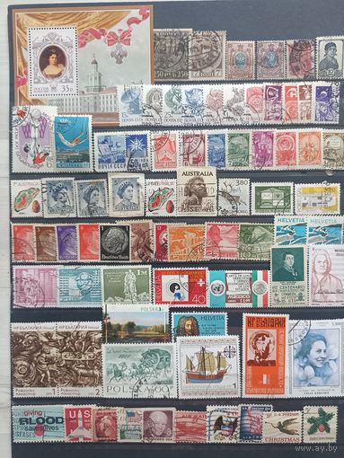 Марки. Сборный лот. Более 150шт. (Гвинея, Швейцария, Дания, Бельгия, Чехословакия, Югославия, Норвегия, Израиль, Недерланды, Болгария, Россия, СССР, Австралия, Германия, Мексика, Польша, США)