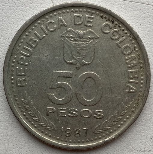 Колумбия 50 песо 1987 г. Конституция