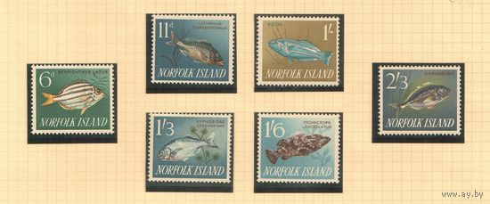 Норфолк-1962 (Мих.45-50) , ** , Морская фауна, Рыбы(полная серия),