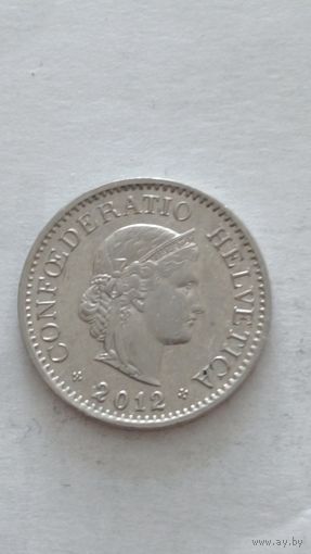 Швейцария. 10 раппен 2012 года.
