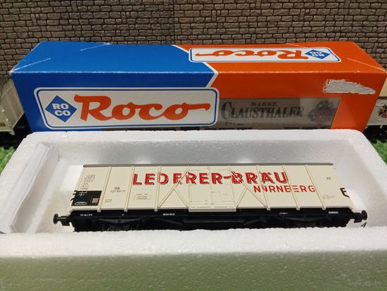 Вагон грузовой  "L.B." 2-х осный (бел)  Roco б/у 1/87 HO