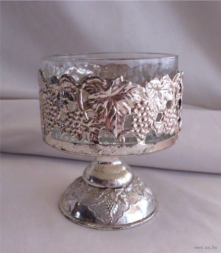 Сахарница Конфетница со стеклянной вставкой Виноград