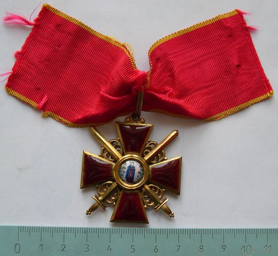 Орден Св. Анны 2 ст. с мечами, бронза. Лента.