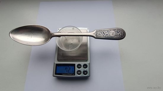 Cтоловая ложка. Вес 72,1 грамма. Серебро 875. Не чищена. 34