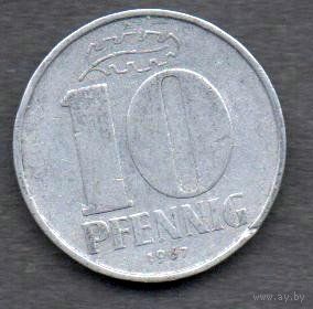 ГДР. 10 пфеннигов 1967