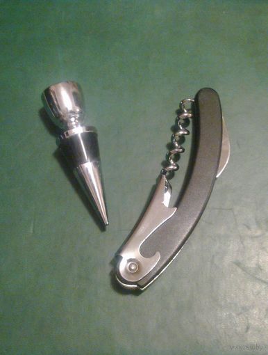 Нож сомелье Аксессуары для вина: штопор-открывалка, пробка для бутылки