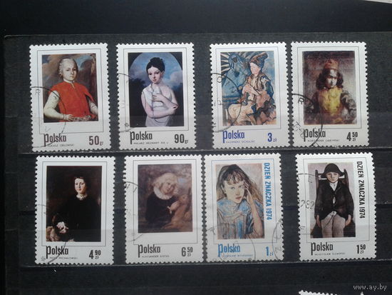 Польша,1974, День марки, дети в живописи, полная серия