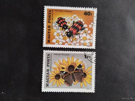 Венгрия  1980  2 м бабочки