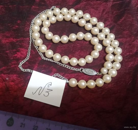 Старинные бусы с серебряным элементом Ag835.  Недорого. Привезены из Англии. (#3)