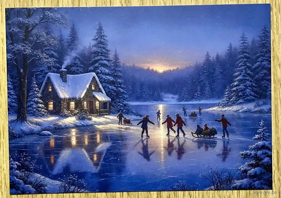 Открытка новогодняя. Чистая 10х15 см.