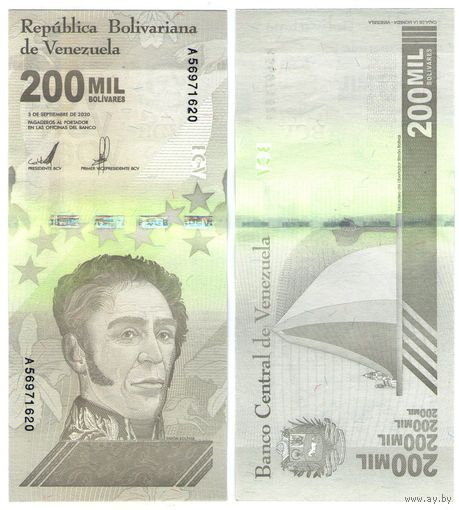 Венесуэла 200000 (Двести тысяч) боливар 2020 год, UNC