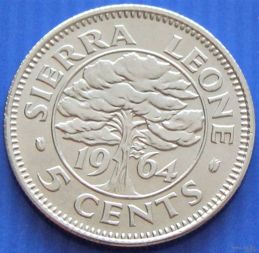 Сьерра - Леоне. 5 центов 1964 год KM#18 "Сэр Милтон Маргай" Тираж: 900.000 шт