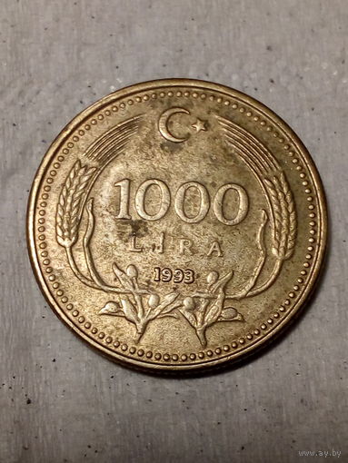 1000 лир Турция 1993 год