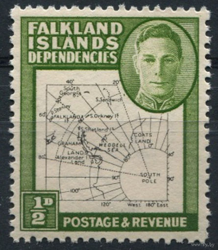 Фолкленды 1946** Карта, Георг VI (SG G9)