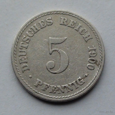 Германия - Германская империя 5 пфеннигов. 1900. A