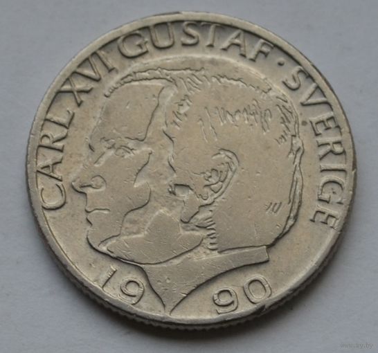 Швеция, 1 крона 1990 г.