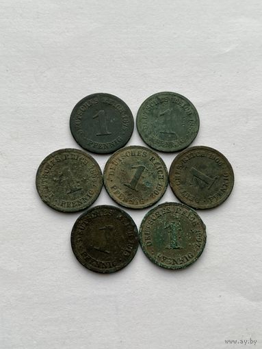 1 пфенинг - 7 шт