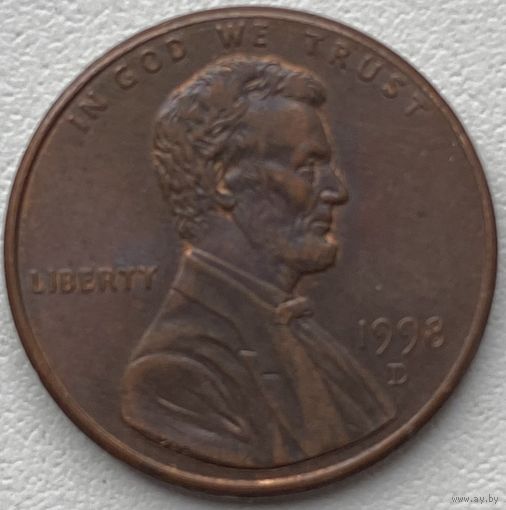 США 1 цент 1998 г. D