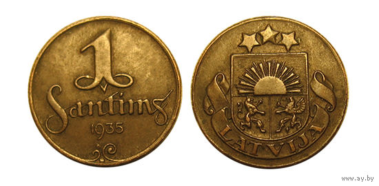 1 сантим 1935 Латвия