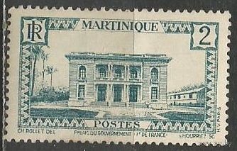Мартиника. Императорский дворец. 1933г. Mi#127. Цветная бумага.