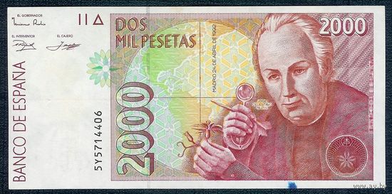 Испания 2000 песет 1992 год