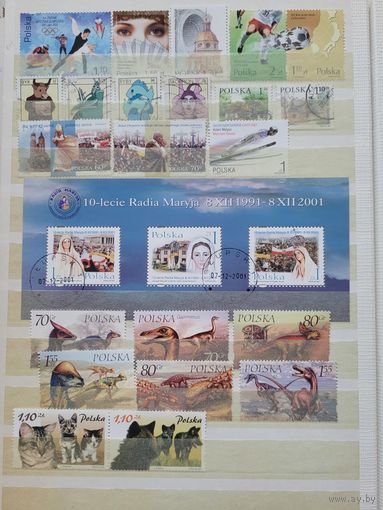 С 1 руб. Подборка марок Польши за 1957, 1969, 1990-2000е годы