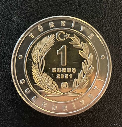 Турция 1 куруш 2021 Каракал (Кошка) Unc