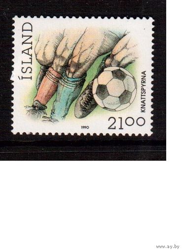 Исландия-1990,(Мих.729) ** , Спорт, футбол,