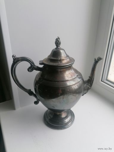 Кофейник металл, посеребрение