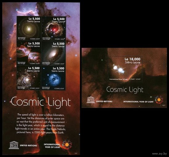 2015 Сьерра-Леоне 5915-5920KL+B711 ЮНЕСКО - Планета, Год Света 33,00 евро