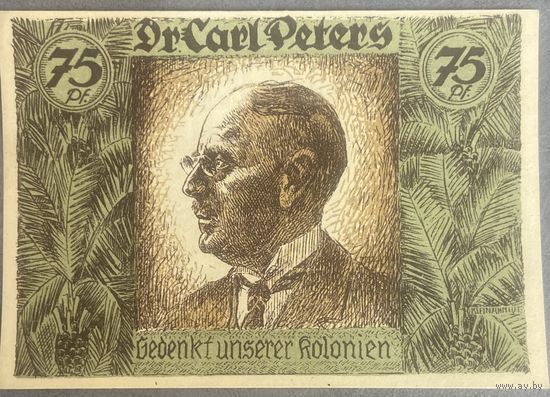 Нодгельд 75 пфеннигов 1921 год. Гамбург, Берлин, Бремен. Веймарская республика