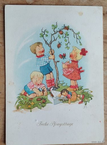 Дети собирают урожай. Германия. 1960-70-е. Подписана