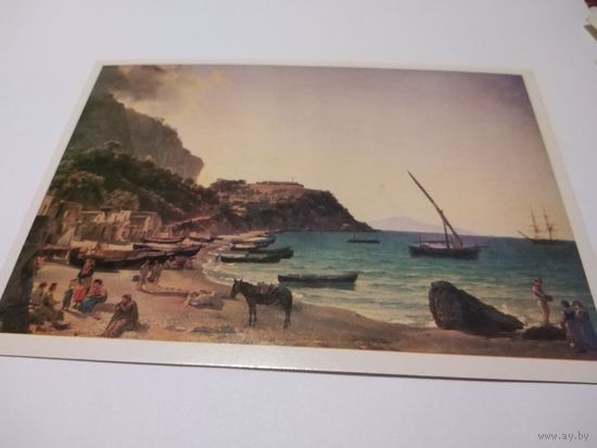 Открытка 1985г. Художник Ф. Щедрин. Большая гавань на острове Капри.