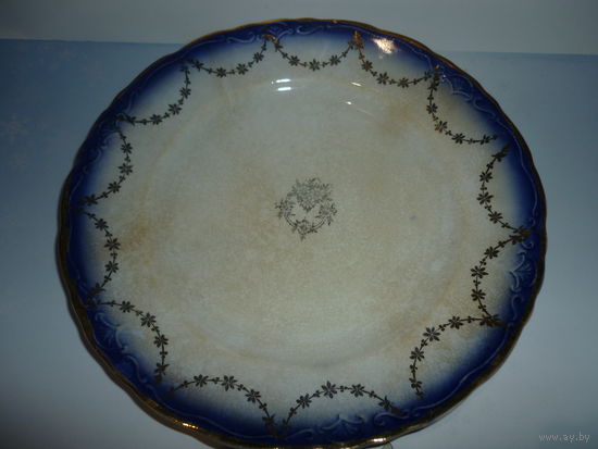 Антикварные Тарелки Фарфор 19-ый Век Франция La Francaise Porcelain.Кобальт, позолота, рельеф.