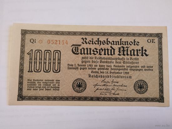 1000 марок 1922