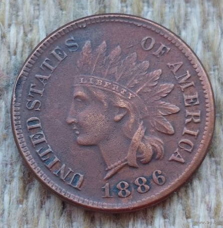 США 1 цент 1886 года. Индеец. Предложи свою цену или обмен!