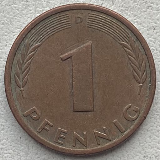 Германия 1 пфенниг 1977 г. D