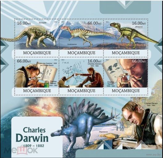 МОЗАМБИК  2011  Блоков динозавры рептилии   фауна  MNH