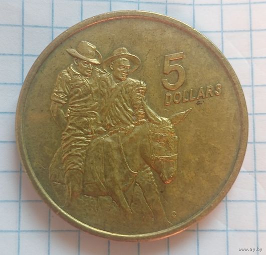5 долларов Австралии. 75-я годовщина Австралийско-Новозеландского армейского корпуса (АНЗАК)