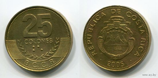 Коста-Рика. 25 колон (2005, XF)