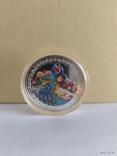 Ниуэ 2 доллара 2015г. "Павлин". Серебро 0.999 Вес (g) 31,1