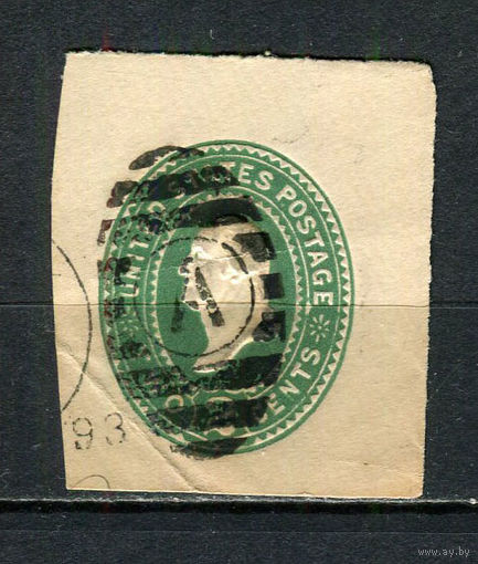 США - 1893 - Вашингтон 2С - 1 вырезка. Гашеная.  (Лот Gx1)-T3P26