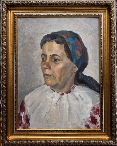 Свентоховский П.В "Жаночы партрэт", 1974г. Холст, масло. Размер с рамой 52х65см.