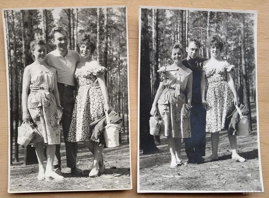 2 фото мужчины с женщинами. 1960-е. 8х12 см. Цена за оба.