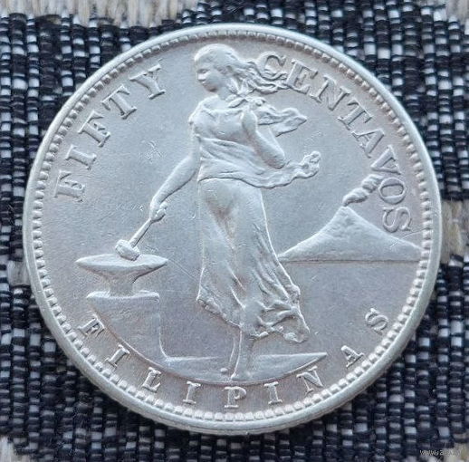 Американские Филиппины 50 центов 1945 года, UNC. Серебро! Девушка. Орел США. II Мировая война. Сторгуй за свою цену, предложи обмен!