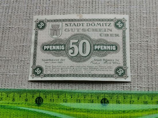 Германия-нотгельд   50 пфенингов  Domitz 1920