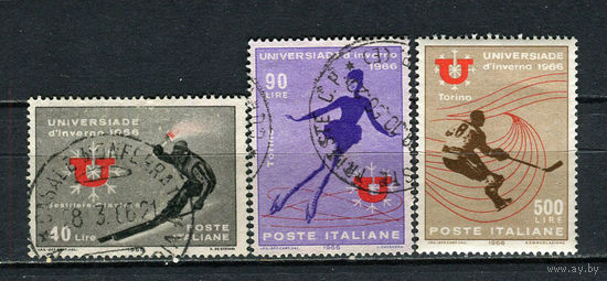 Италия - 1966 - Зимняя Универсиада - [Mi. 1198-1200] - полная серия - 3 марки. Гашеные и MNH.  (Лот 35Gv)-T4P17