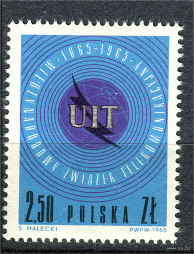 Польша - 1965г. - Союз электросвязи - полная серия, MNH с небольшой смятостью на клее [Mi 1584] - 1 марка