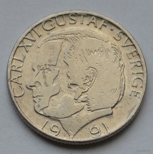 Швеция, 1 крона 1991 г.