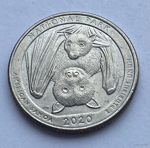 25 центов 2020 г., Национальный парк Американского Самоа, Американское Самоа, США